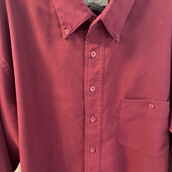 Bruno Long Sleeves Sueded Men’s Shirt - Sz L - Maroon - Picture 4 of 10